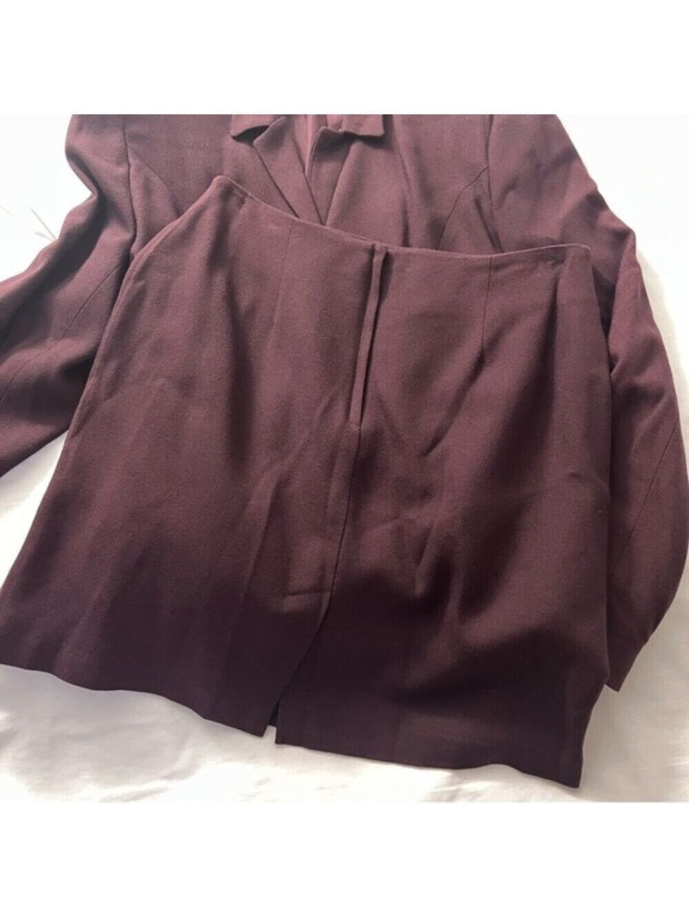 Beechers Brook Wool Skirt Suit Burgundy Size 10 Made in Canada - Picture 5 of 10